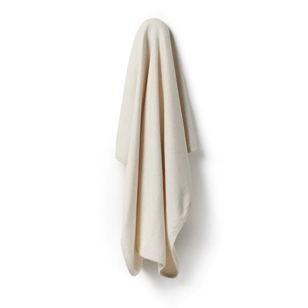 Oatmeal Organic Stripe Rib Bunny Rug