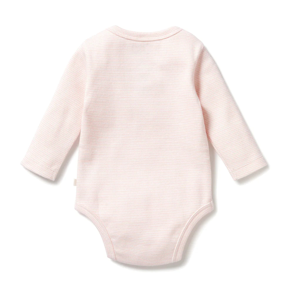 Cantaloupe Organic Stripe Rib Long Sleeved Bodysuit
