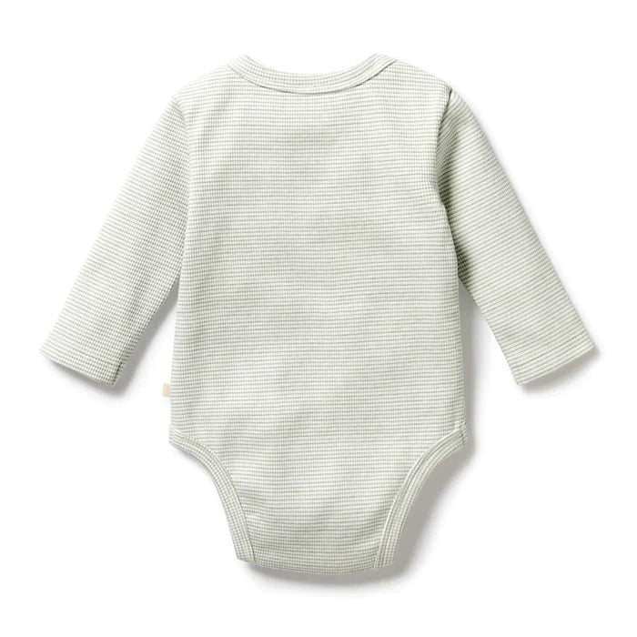 Fern Organic Stripe Rib Long Sleeved Bodysuit