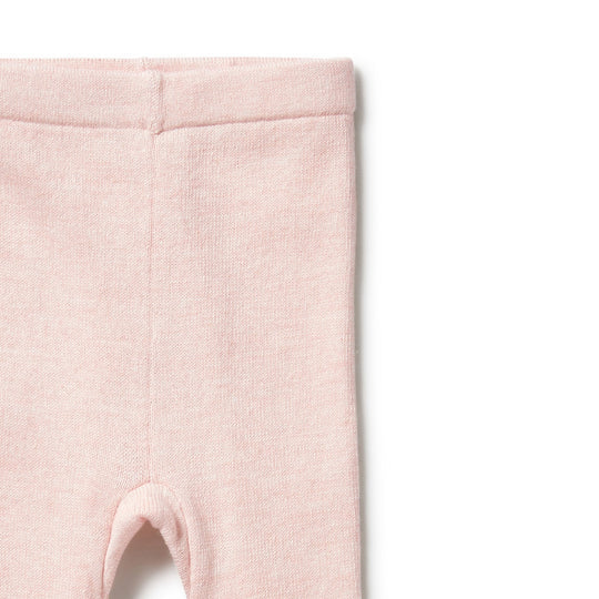 Pink Knitted Legging with Feet