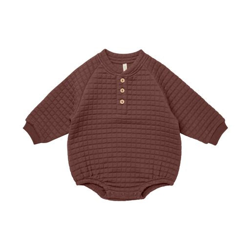 HENLEY BUBBLE ROMPER || PLUM