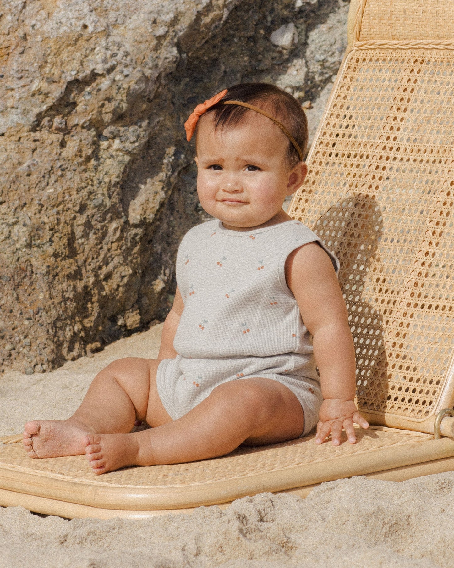Cinch Playsuit || Cherries, Seafoam
