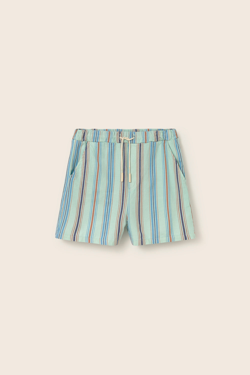 Zion Striped Cotton Bermuda Shorts - Aqua