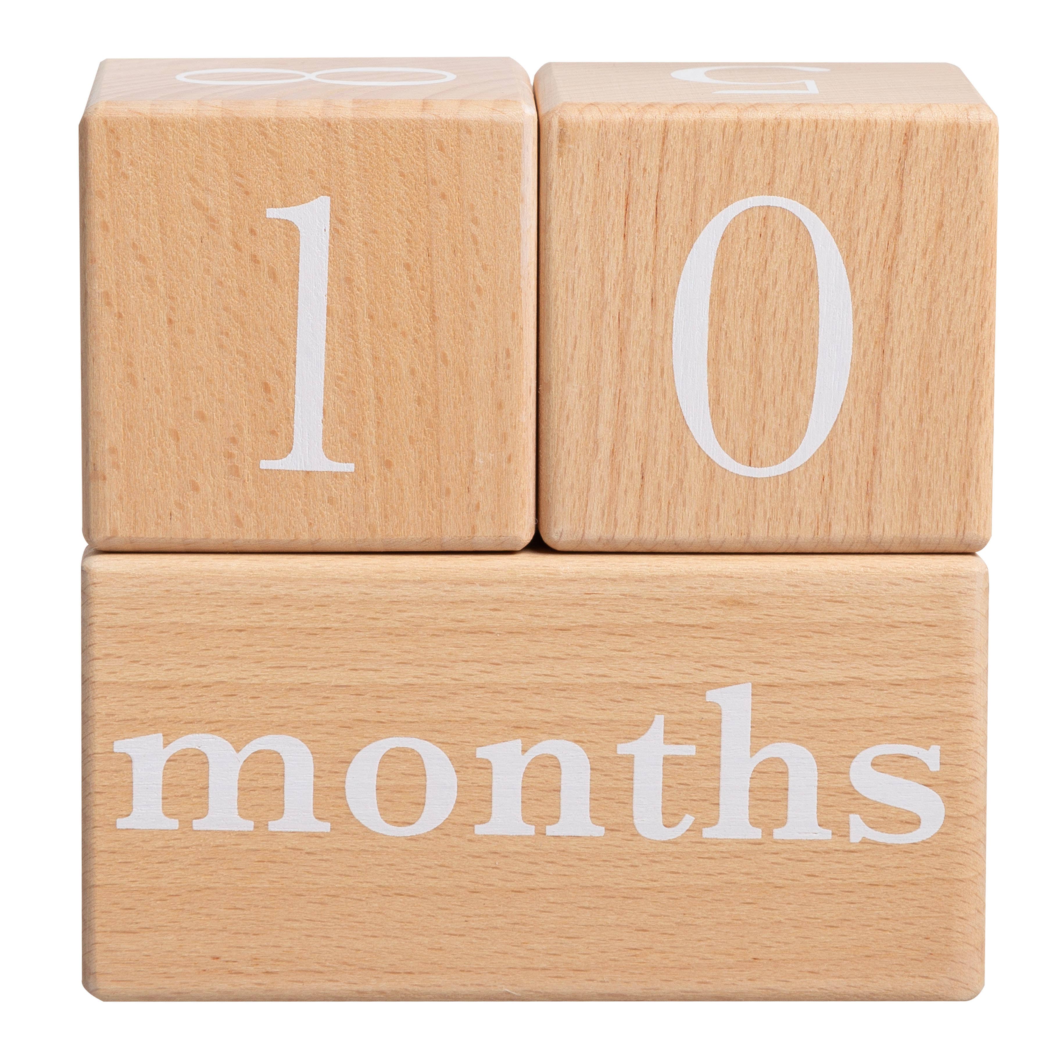 Natural Wooden Milestone Blocks Photo Prop