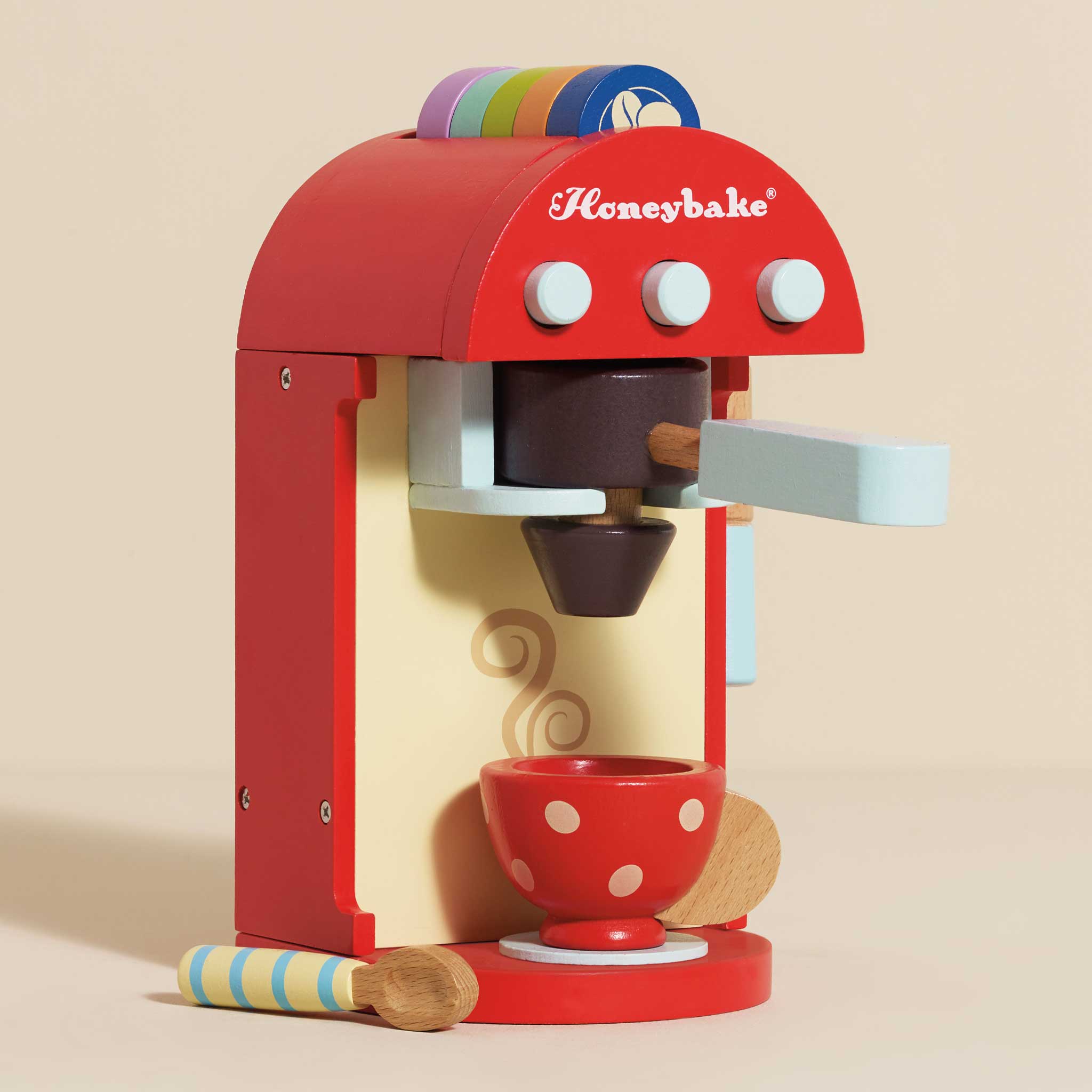 Wooden Toy Coffee Machine & Pods