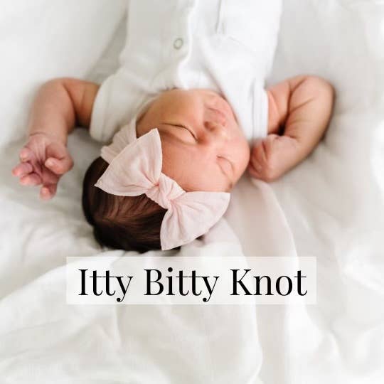 Baby Bling® Itty Bitty Knot Small Soft Nylon Bow Headband: Iris