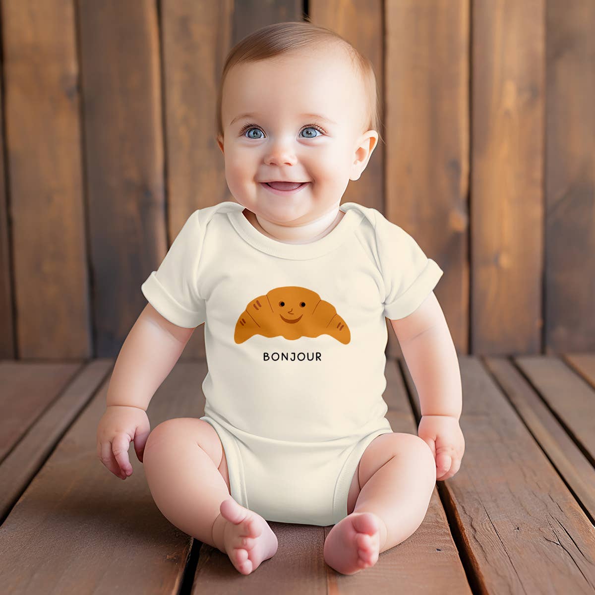 Bonjour Croissant Baby Bodysuit