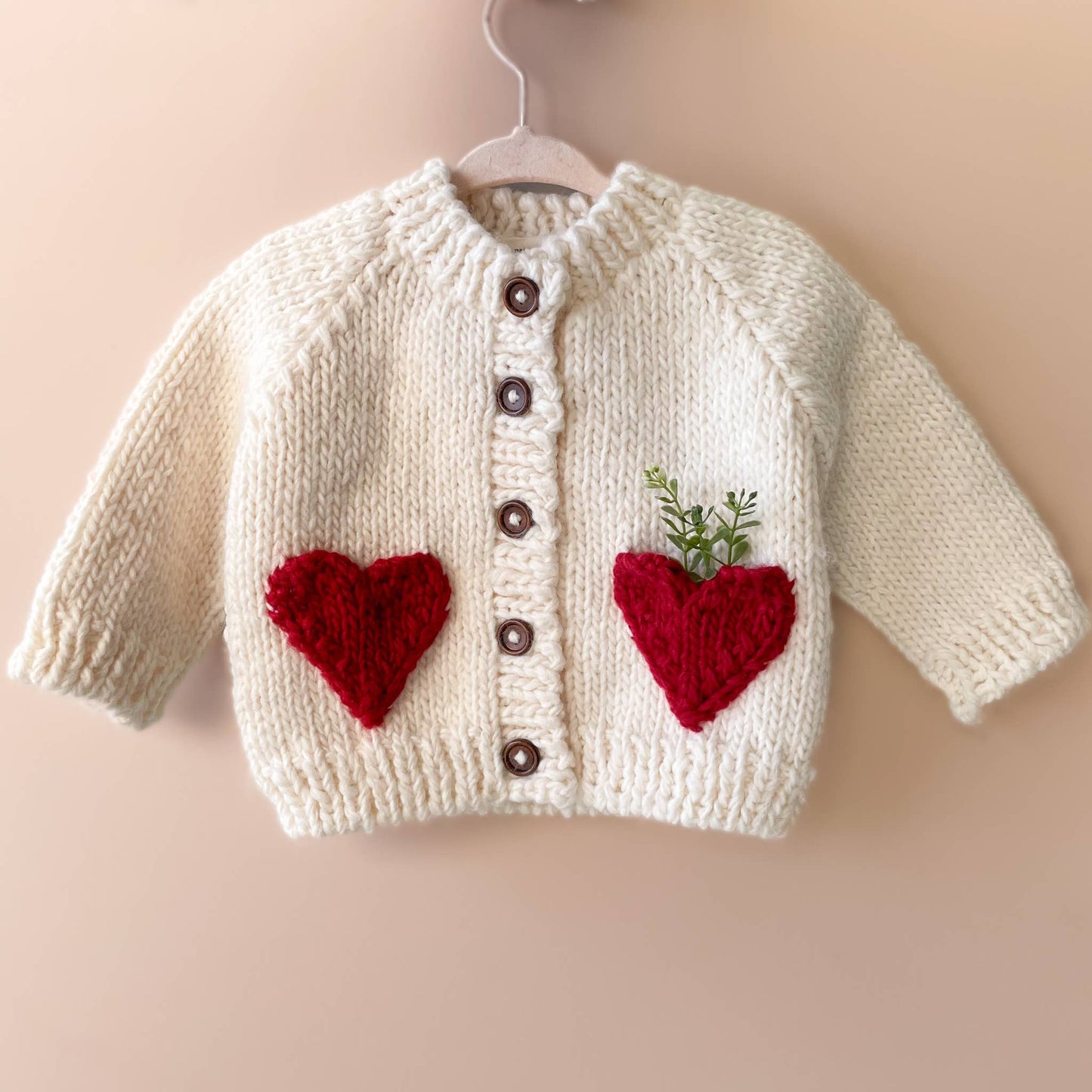 Heart Cardigan, Red | Baby & Kid Apparel Sweater Valentine's: XS; 6-12M