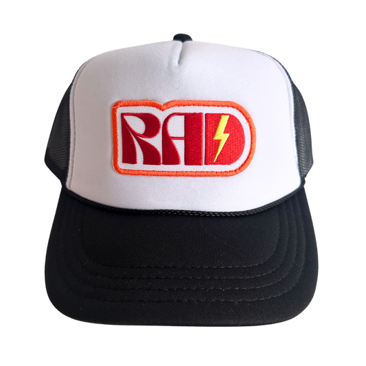 Rad Kids Trucker Hat: Black/White