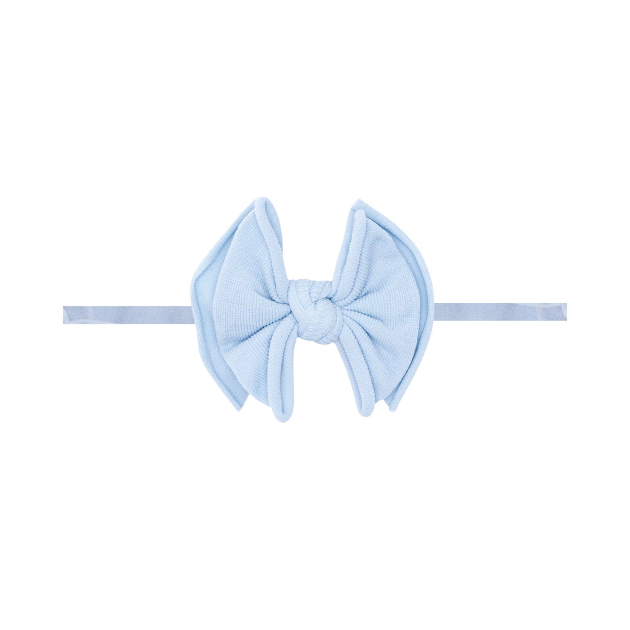 Baby Bling® Baby FAB® Skinny Soft Nylon Bow Headband: Dusty Blue