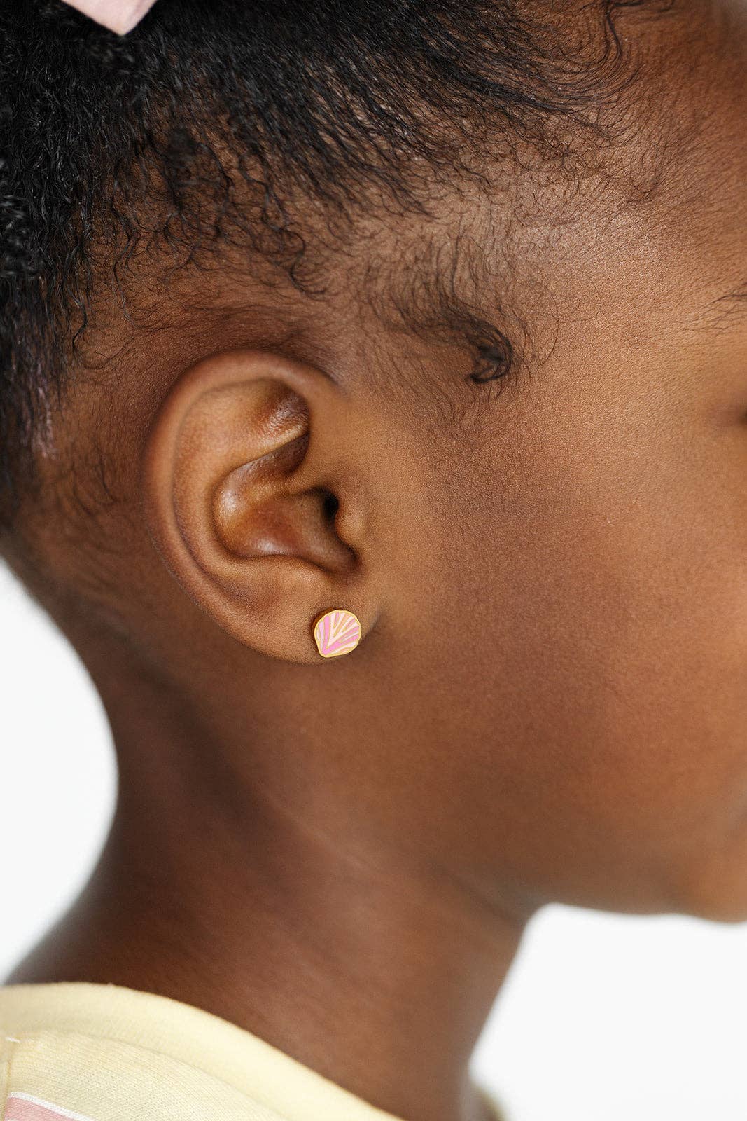 Pink Seashell Stud Earring