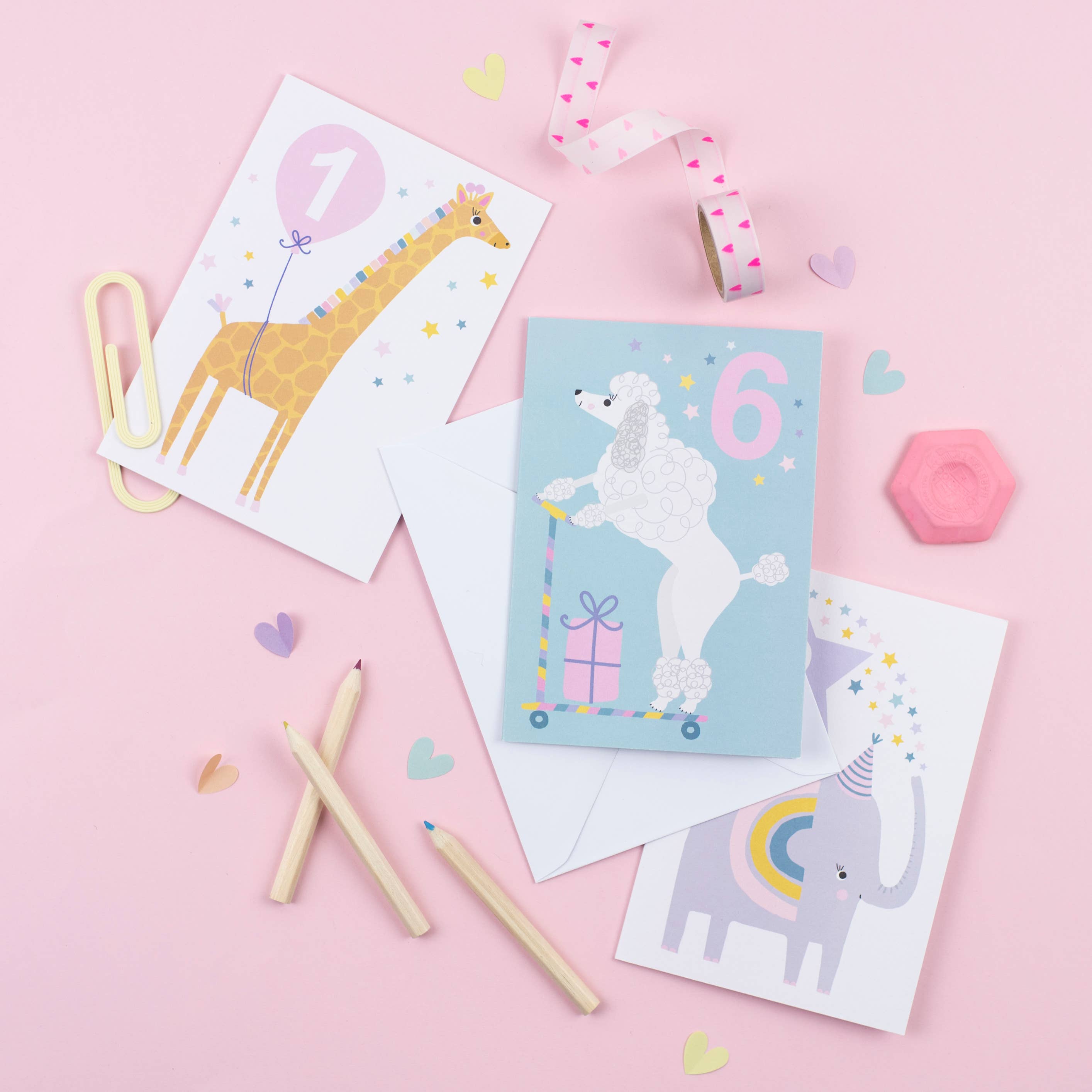 Age 1 Pink Kid's Birthday Card
