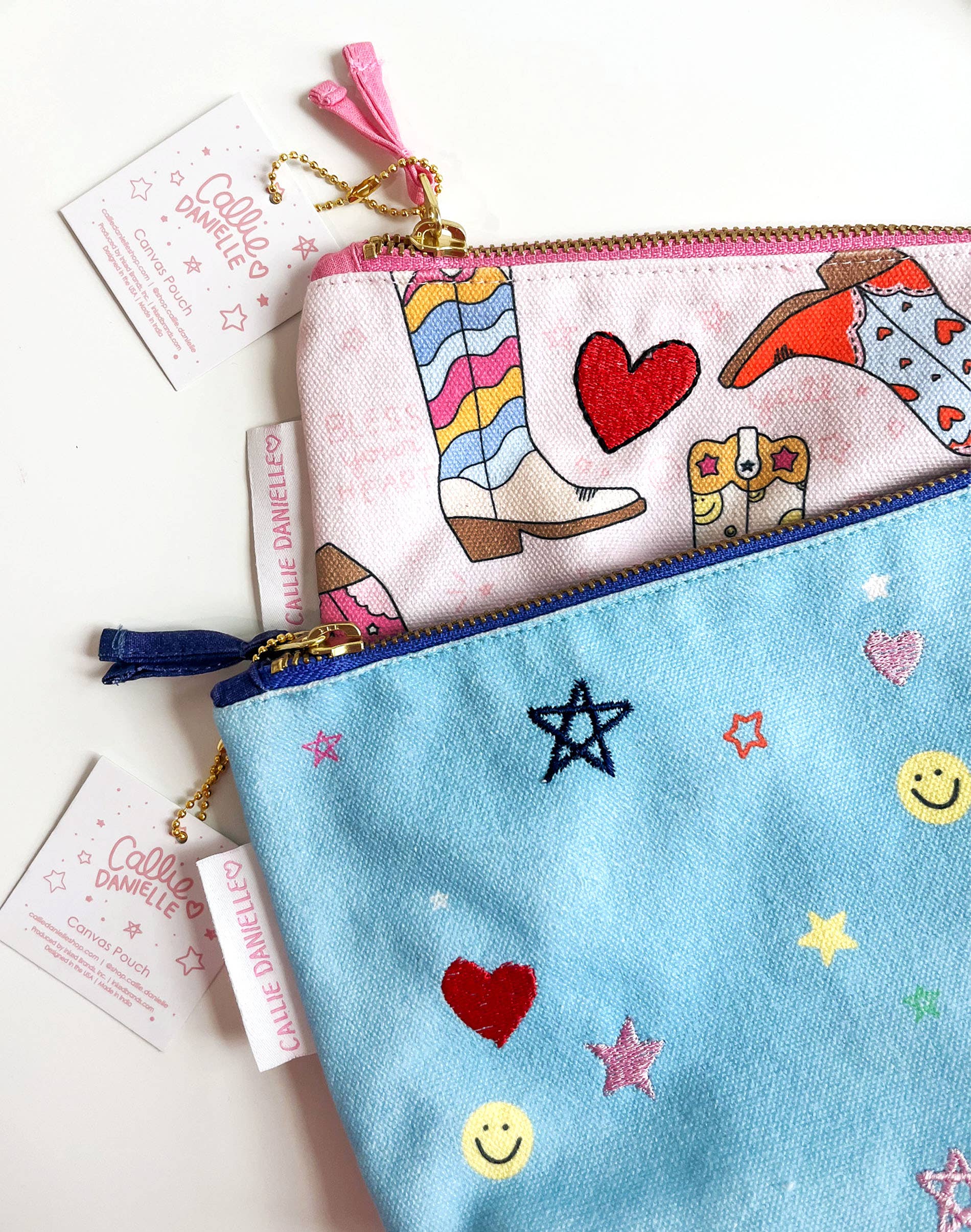 Western Cowgirl Boots Canvas Pouch