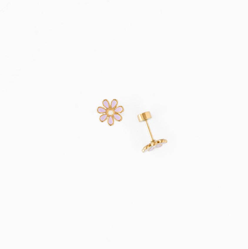 Daisy Stud Earrings - white