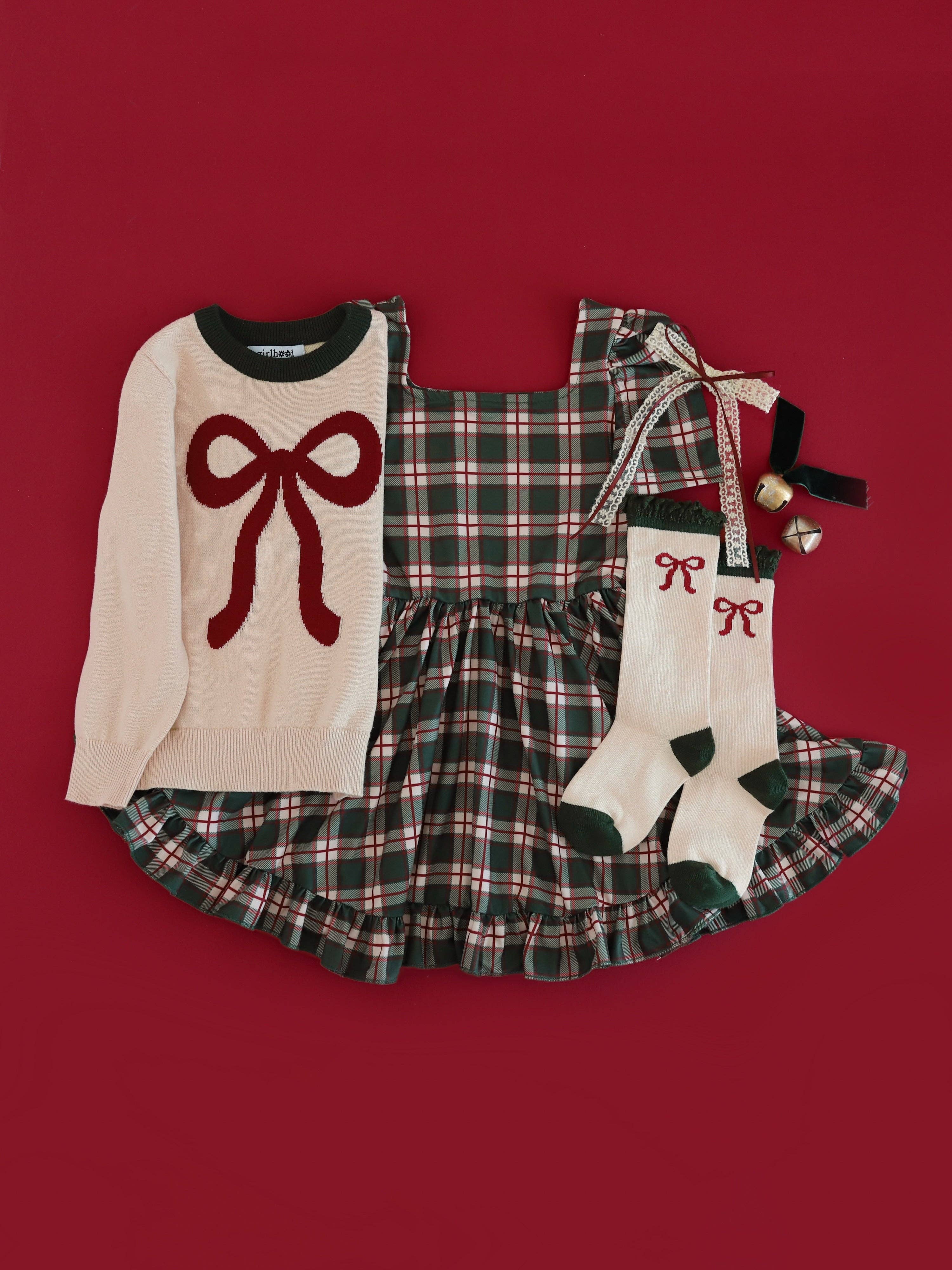 Vanilla Bow Lace Top Knee High Socks: