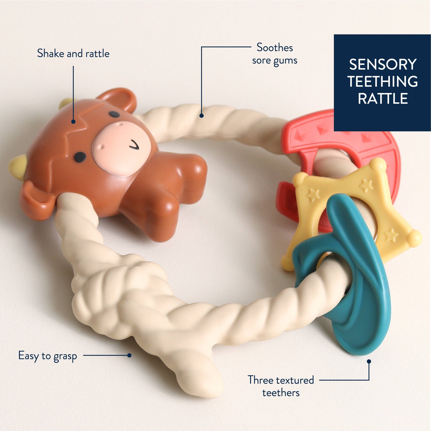 Ritzy Rattle™ Silicone Teether Rattles: Cactus
