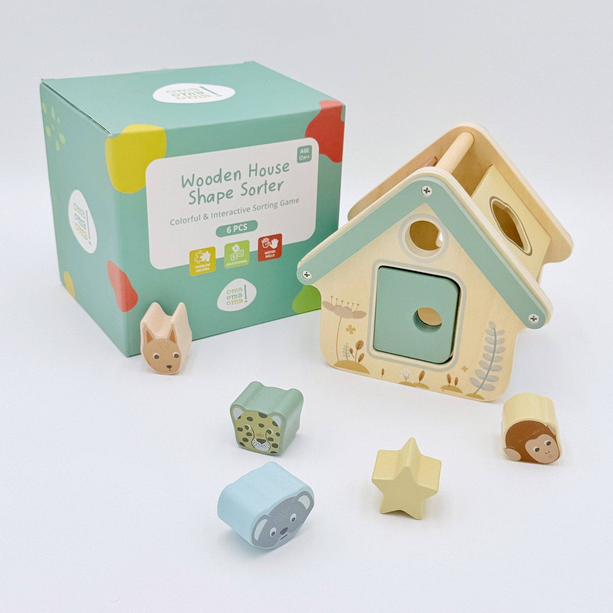 Wooden Shape Sorter - Classic Montessori Learning Toy Ages 1-3