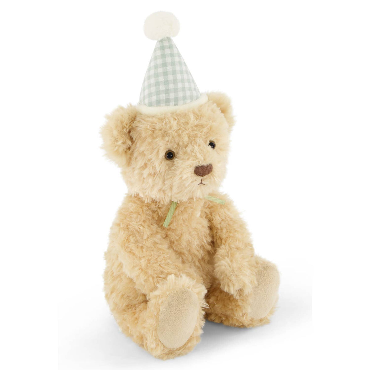Birthday Teddy Bear Plush - Green Gingham