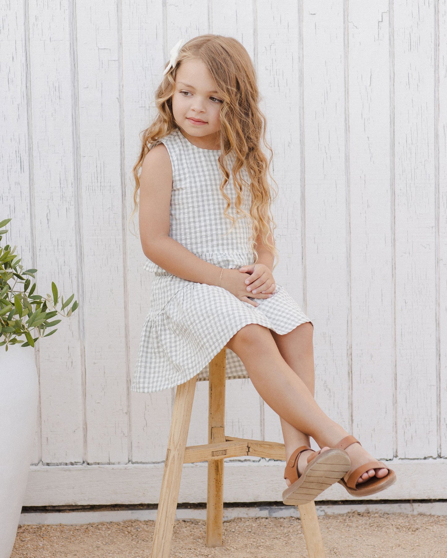Oceanside Top || Eucalyptus Gingham