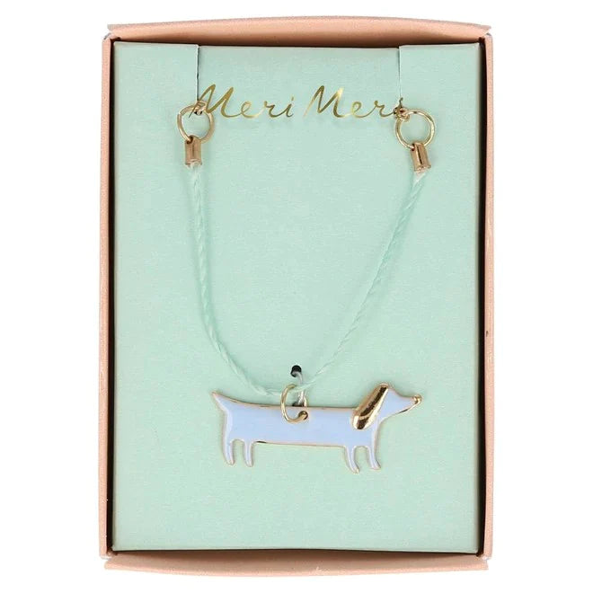 Enamel Sausage Dog Necklace