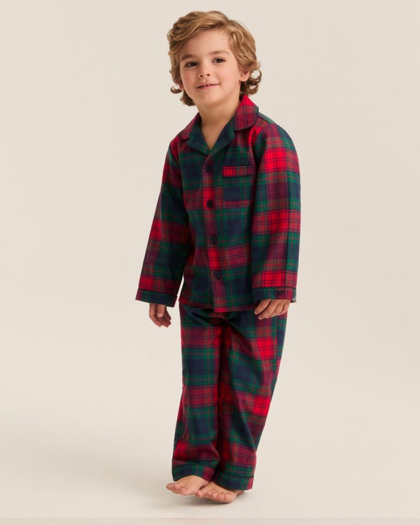 Children’s Twill Pajama Set - Tartan Red