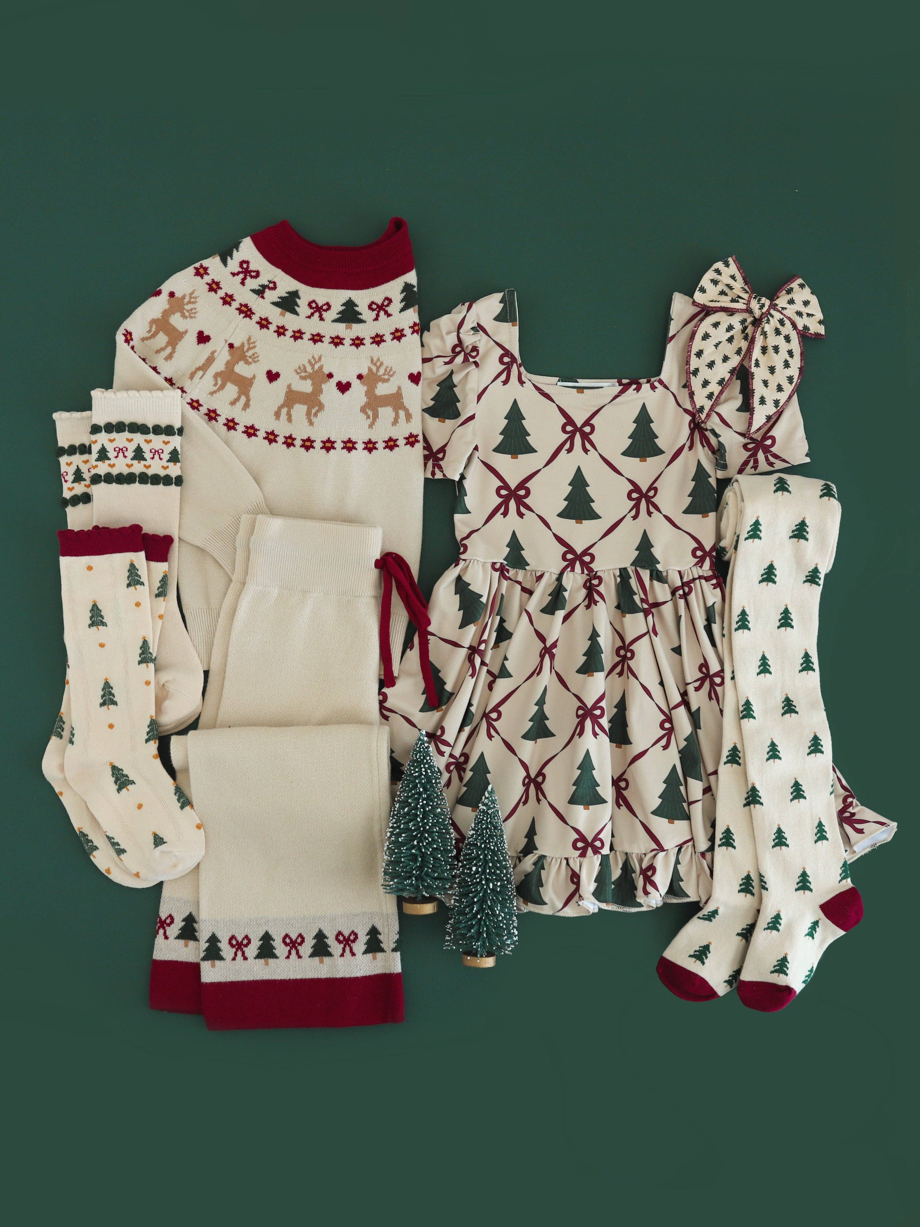 Vanilla Fair Isle Knee High Socks