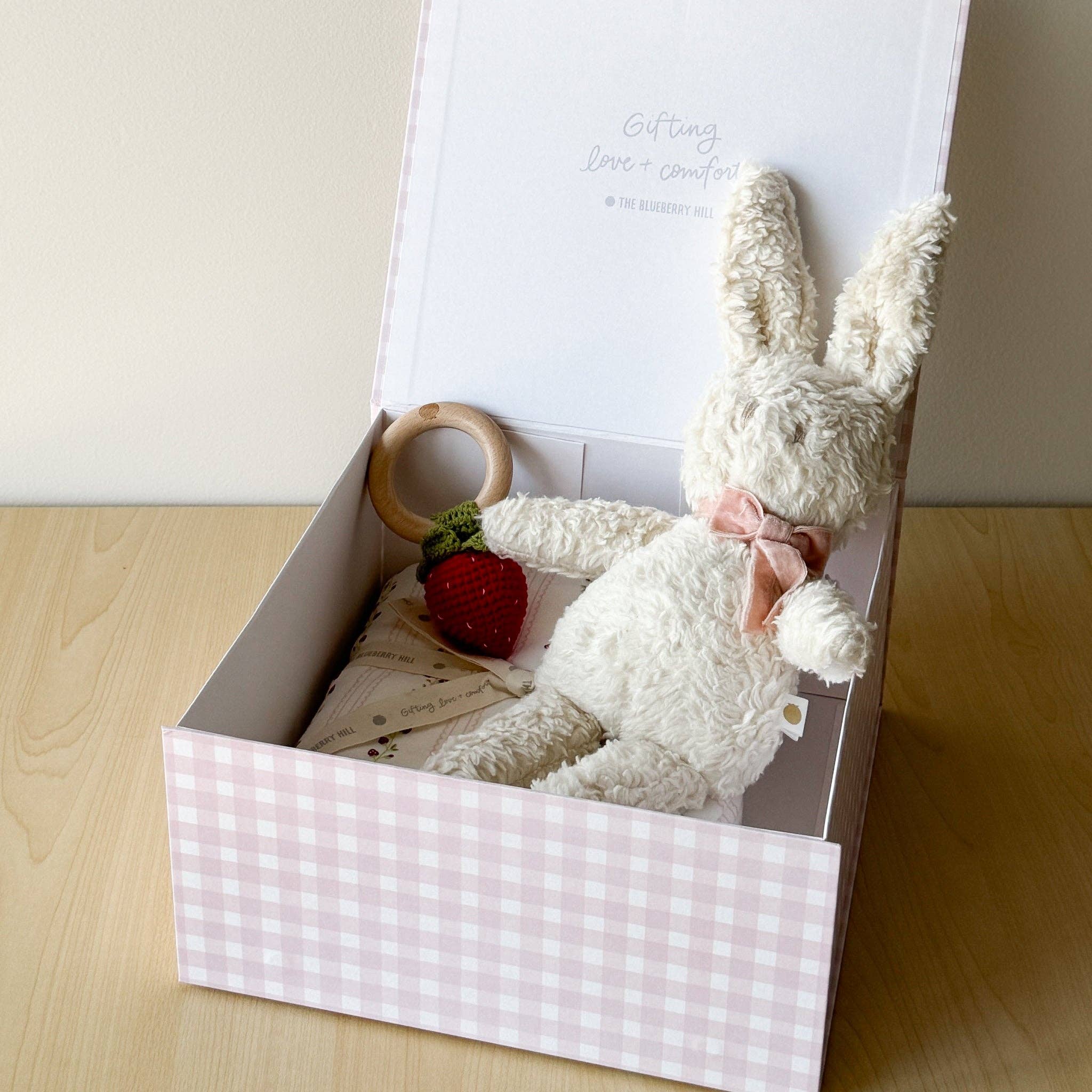 Gift Box Pink Gingham Bunny