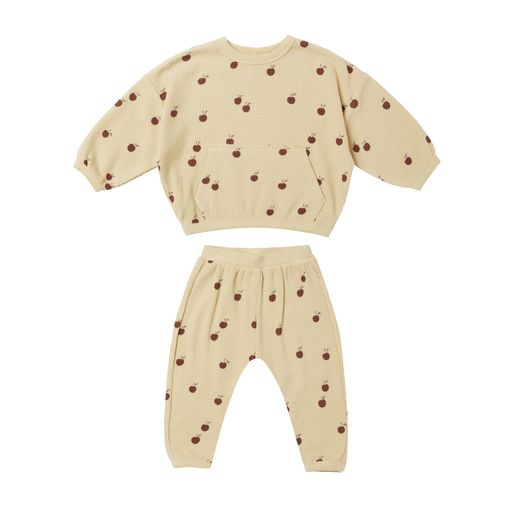 WAFFLE SWEATER + PANT SET || APPLES