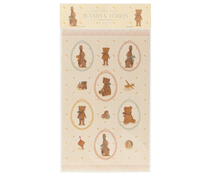 Sticker sheet, Bunnies and Teddies