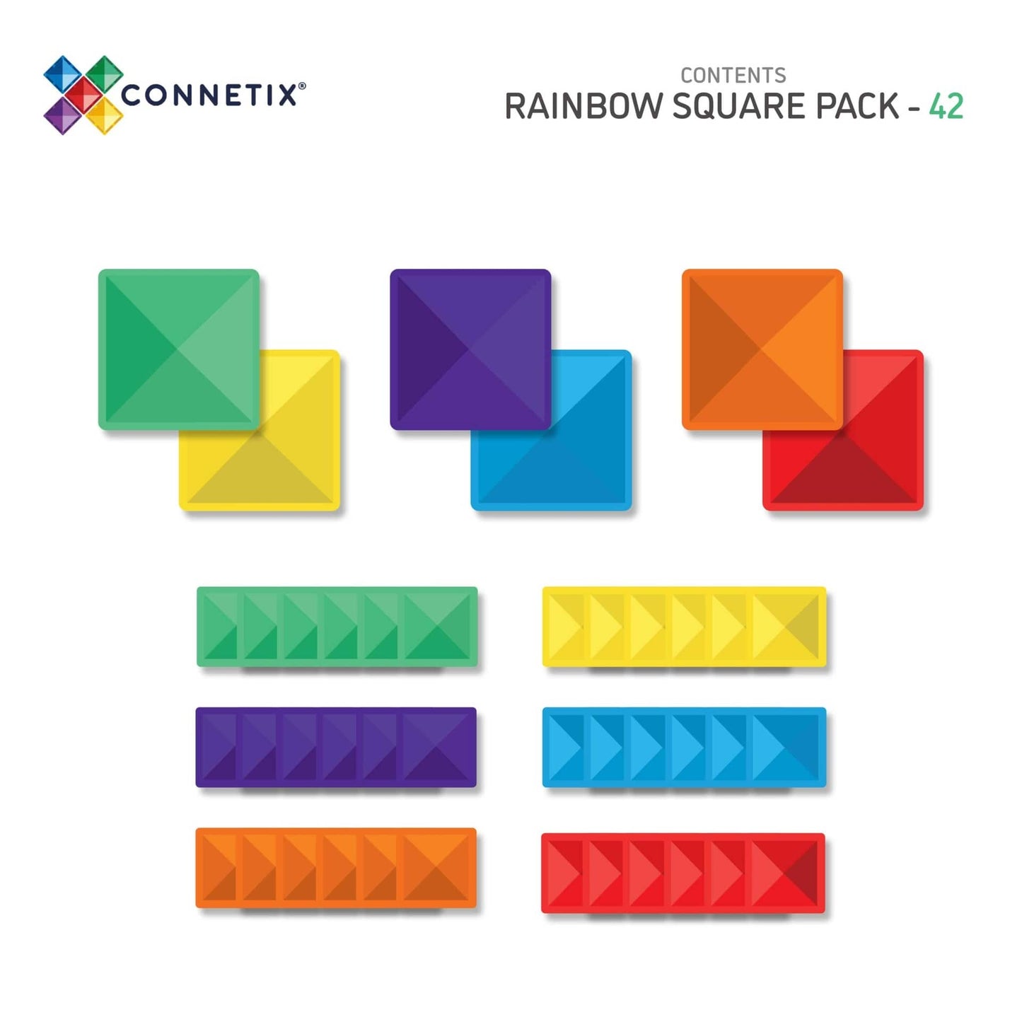 Rainbow Square Pack 42 Pc
