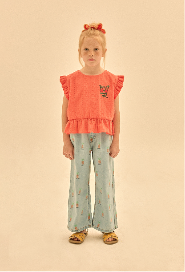 Pineapple Light Denim Pants - Light Blue