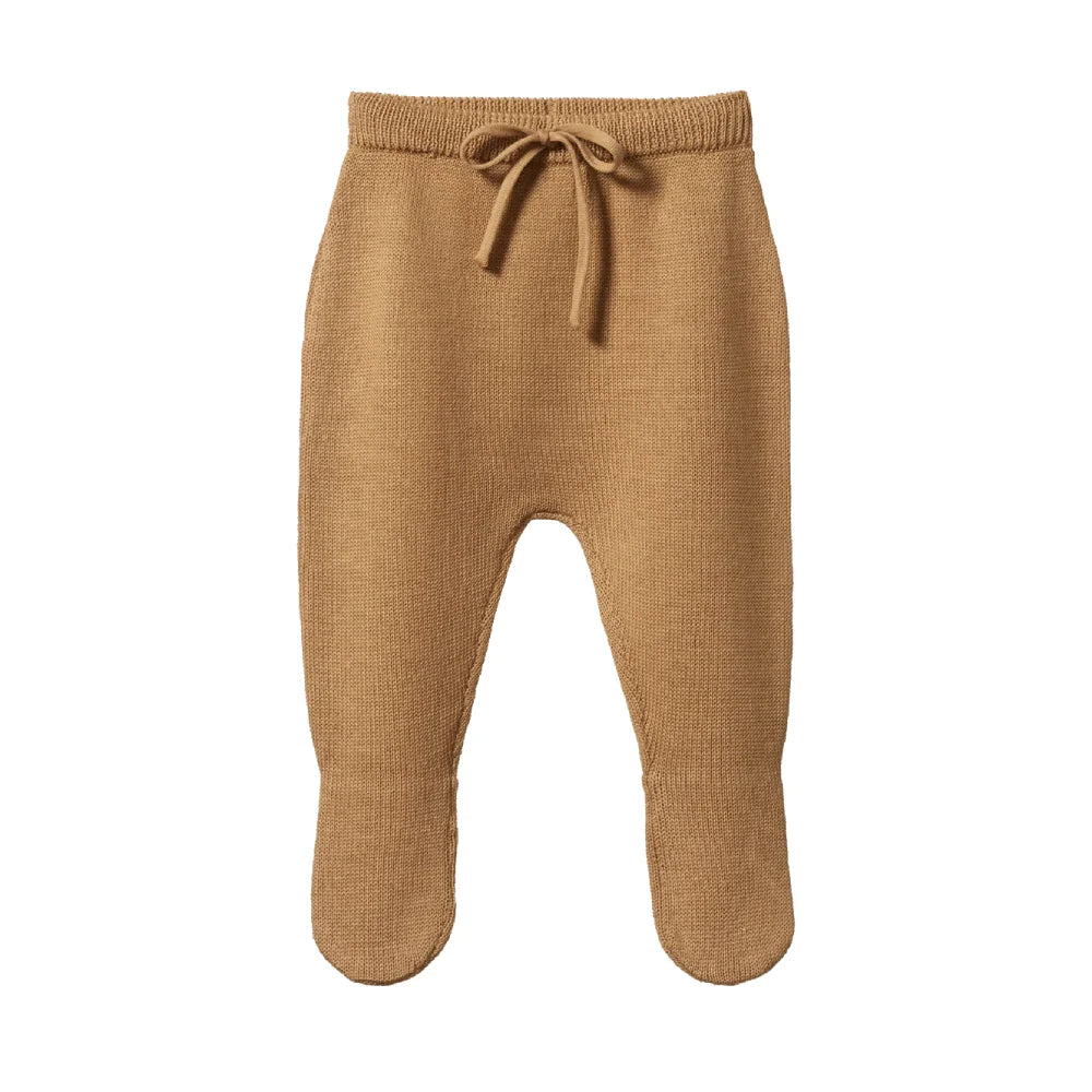 Merino Knit Footed Set - Caramel