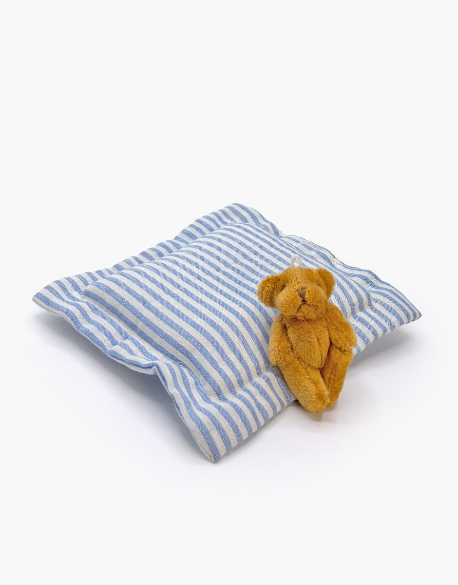 Mini Panchas Sleep Accessory Set With Blue/White Striped Pillow