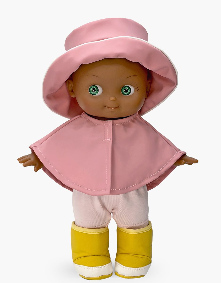 Prunelle at School and Her Pink Rain Suit