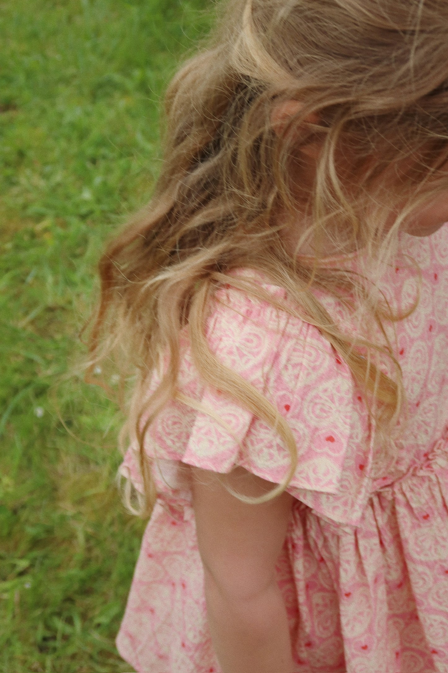 Ava Bow Dress - Lacy Pink