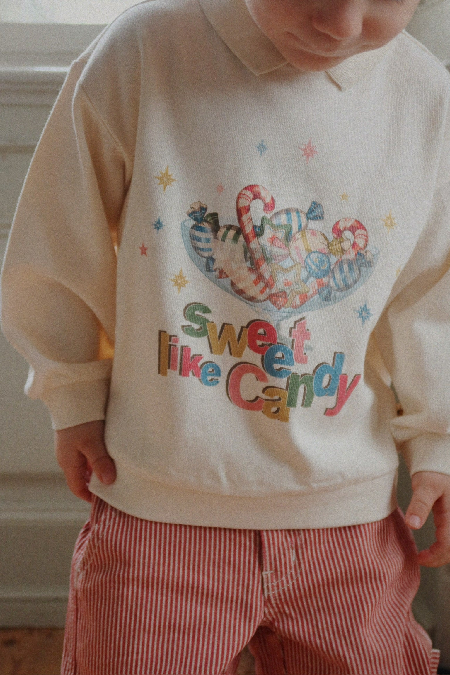 Spotty LS Polo GOTS - Antique White