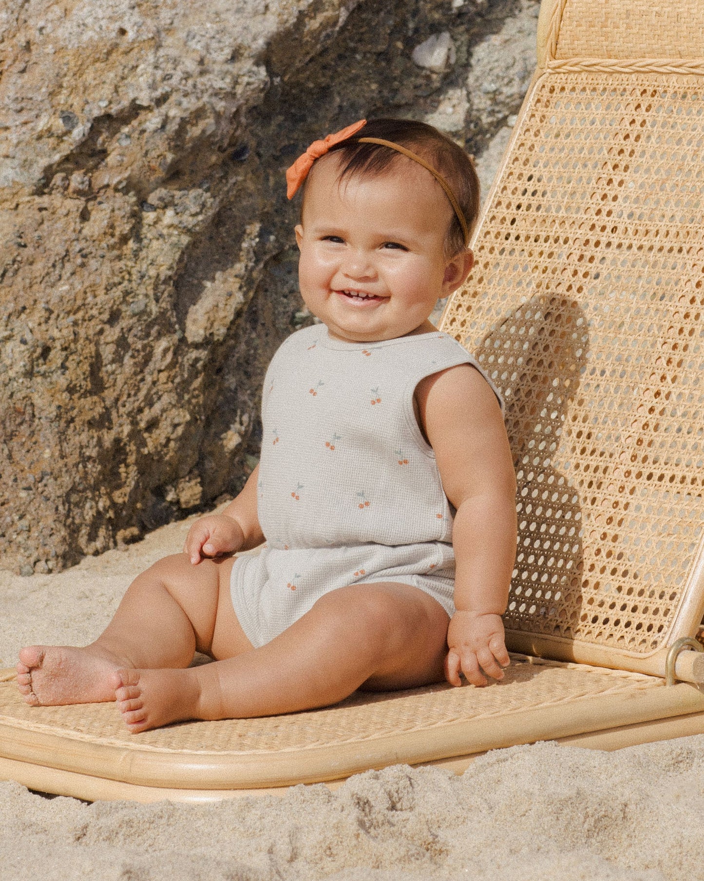 Cinch Playsuit || Cherries, Seafoam