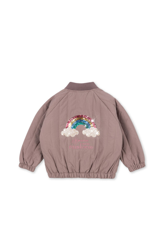 Juno Sequin Bomber Jacket - Twilight Mauve