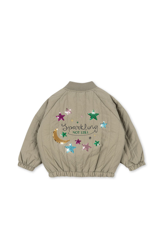 Juno Sequin Bomber Jacket - Laurel Oak
