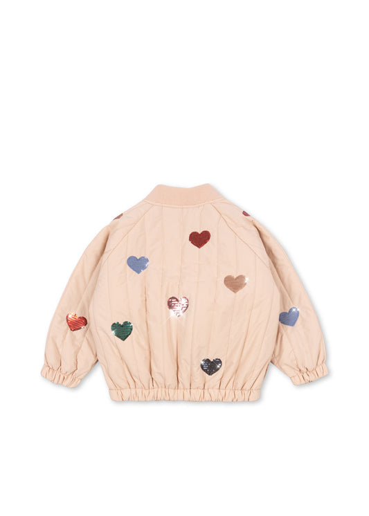 Juno Sequin Bomber Jacket - Cameo Rose