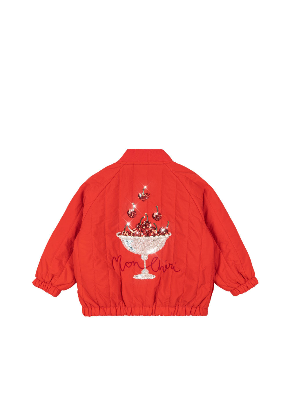 Juno Sequin Bomber Jacket - Fiery Red