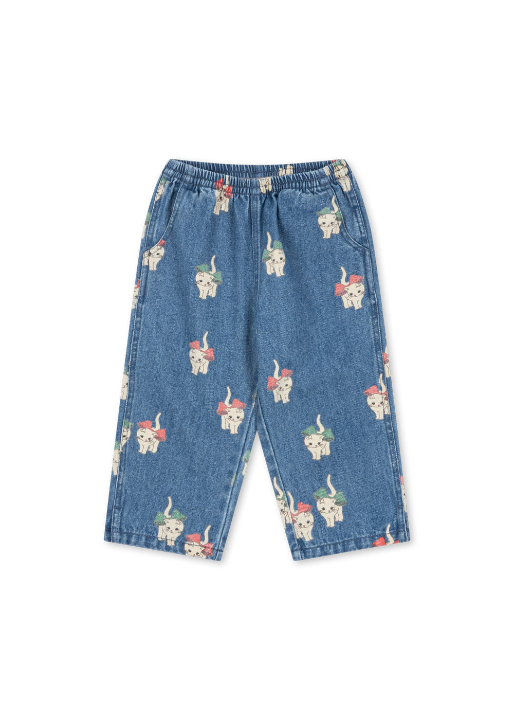 Magot Slit Pants GOTS - Bow Kitty Denim