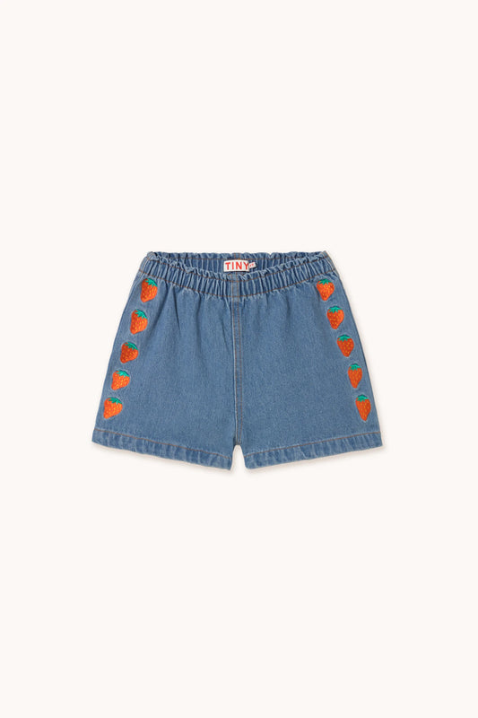 Strawberries Woven Short - Denim