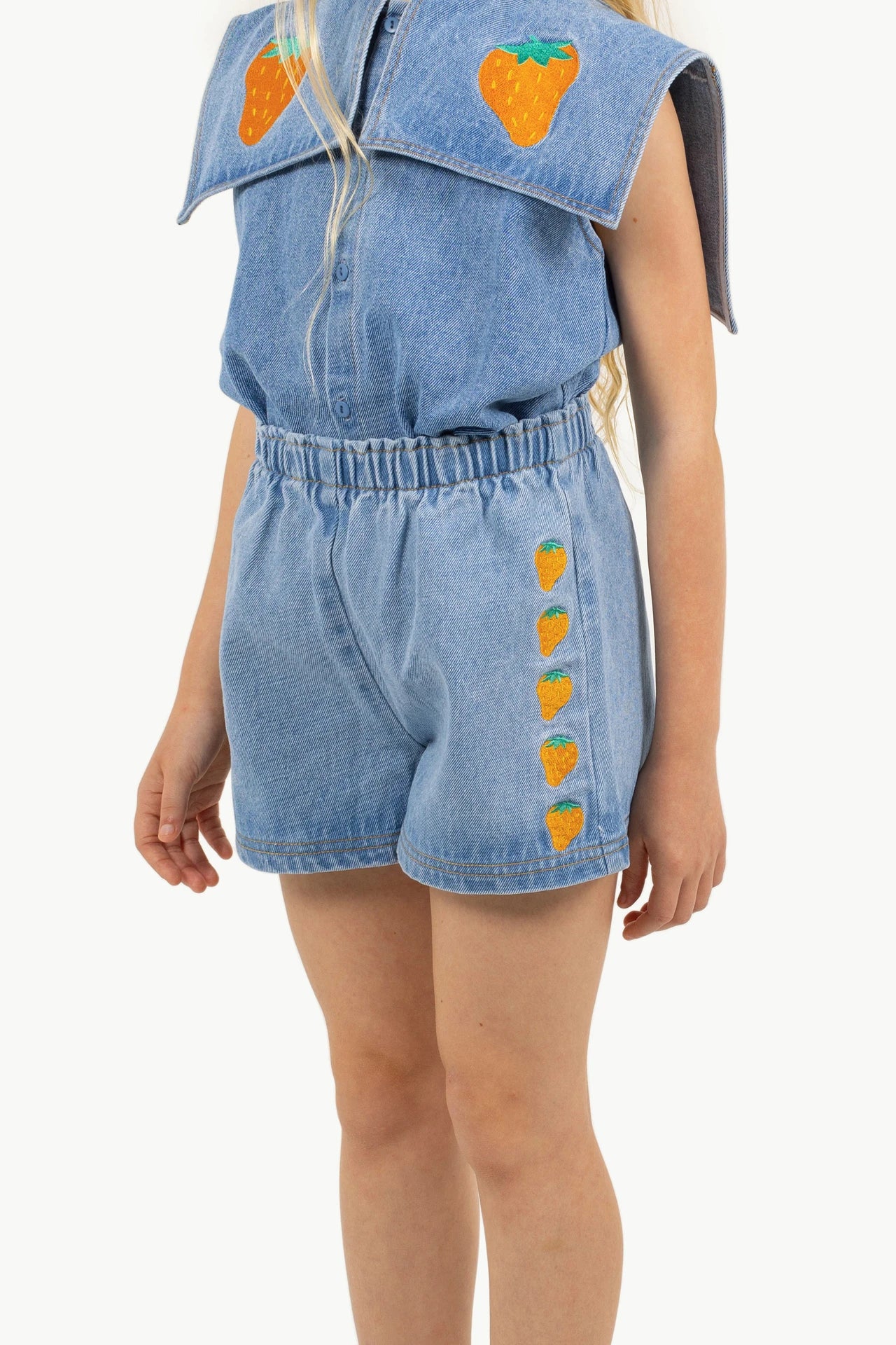 Strawberries Woven Short - Denim