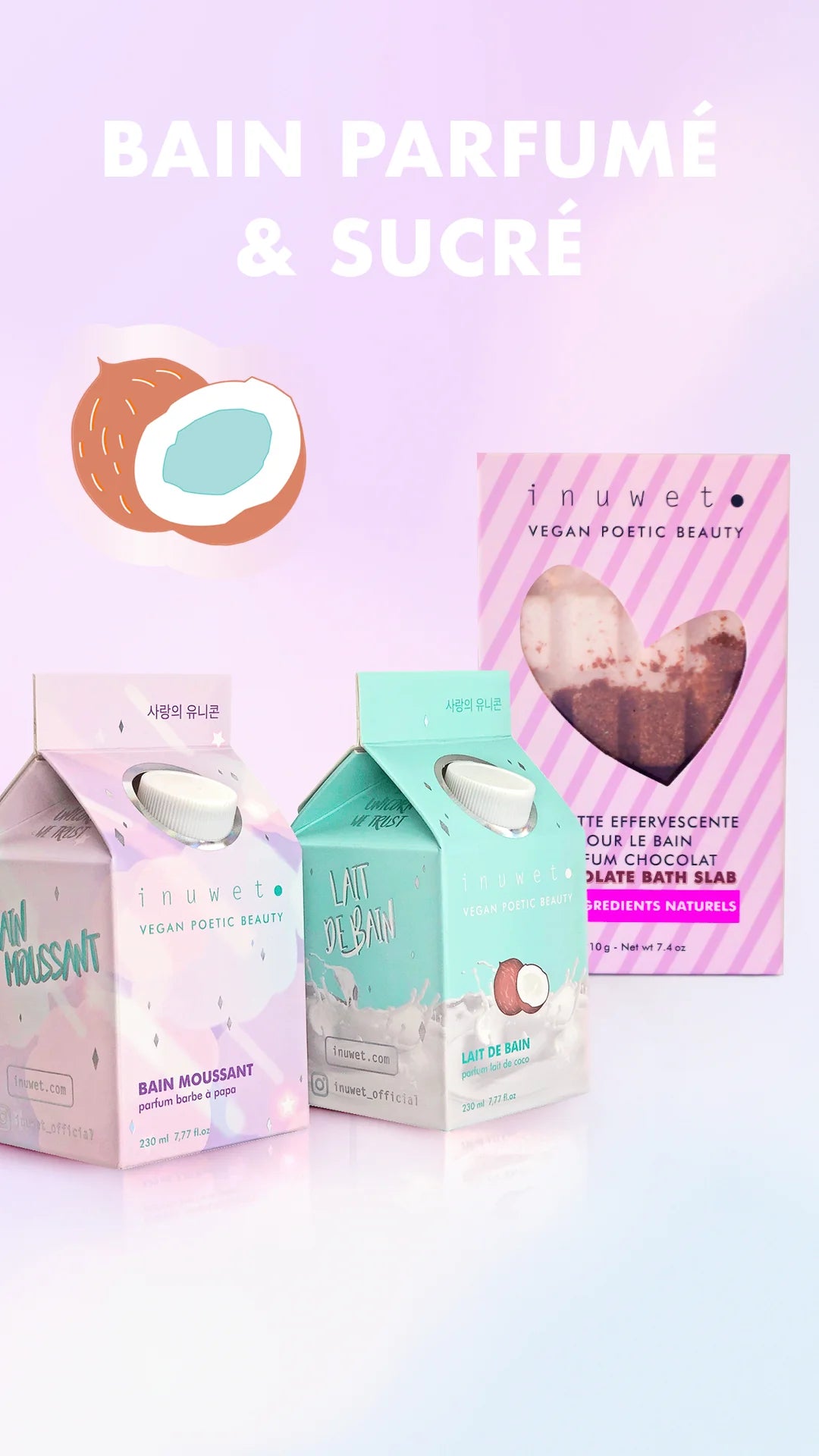 INUWET BATH FOAM COTTON CANDY 230 ML