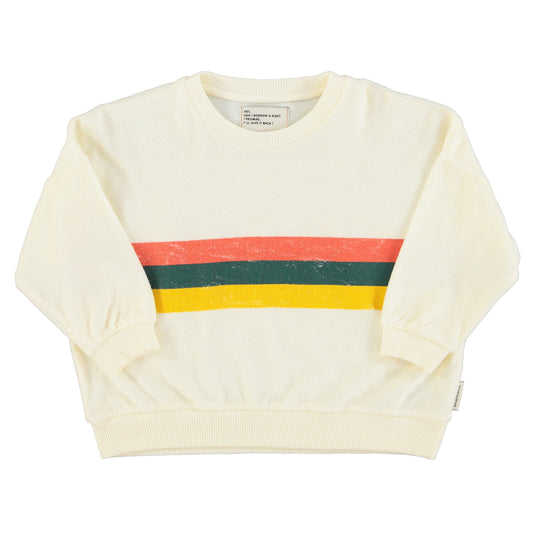 Sweatshirt | Ecru w/ Multicolor Stripes Print