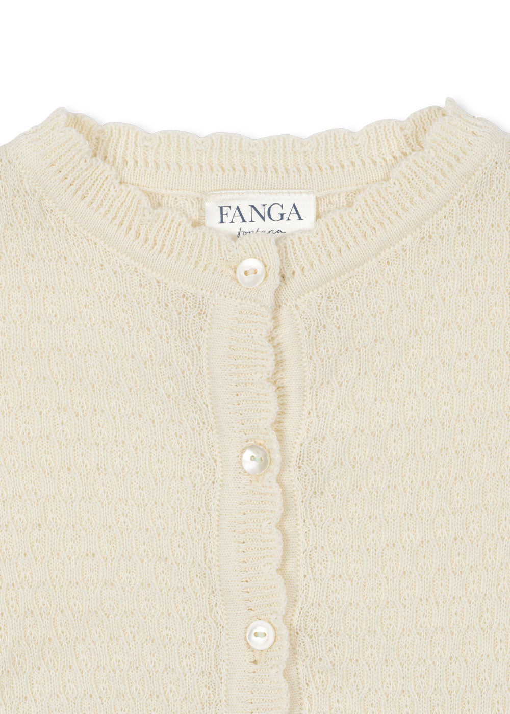 Venti Pointelle Cardigan - Antique White