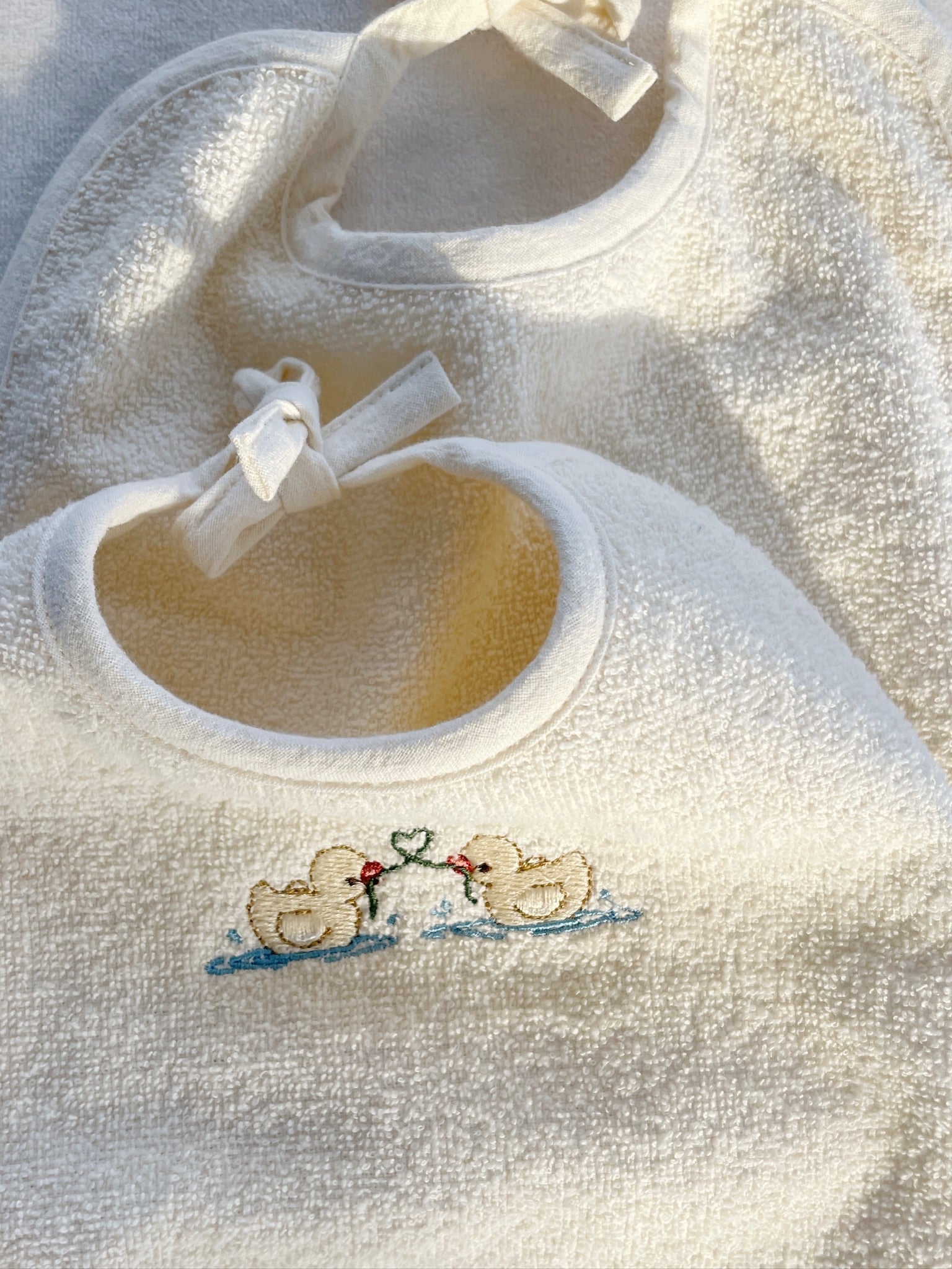 Figo 2 Pack Terry Bibs - Antique White