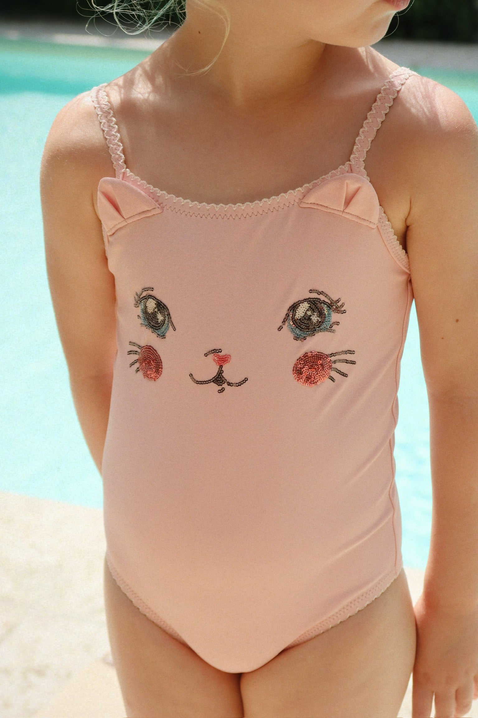 Kitty Swimsuit  - Powder Pink