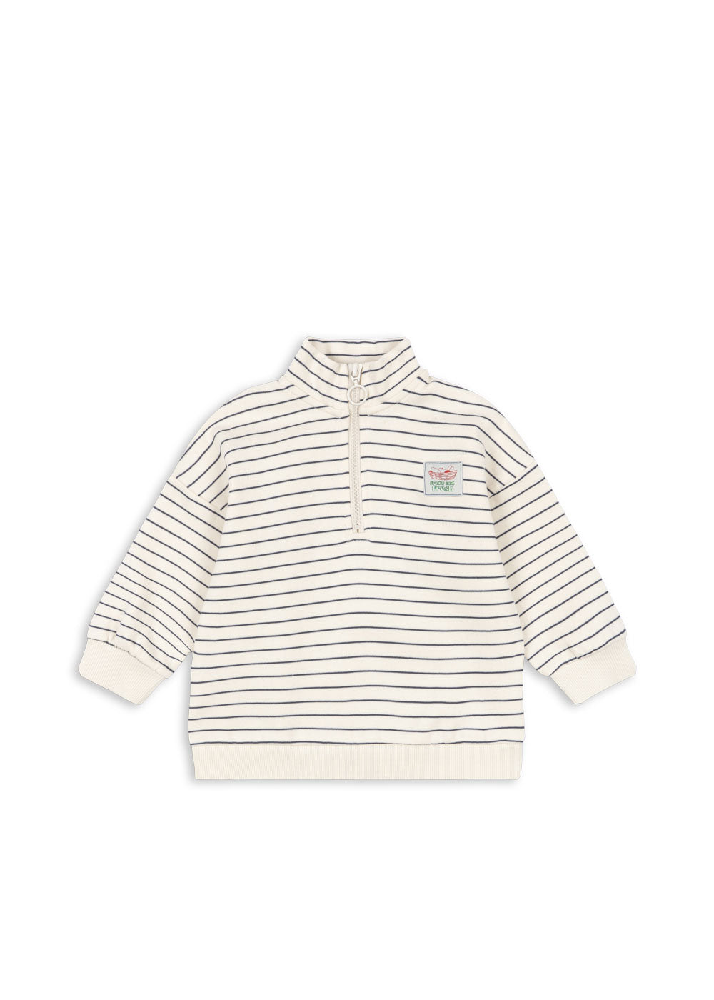 Lou Stripe Half Zip Sweat - Flintstone Stripe